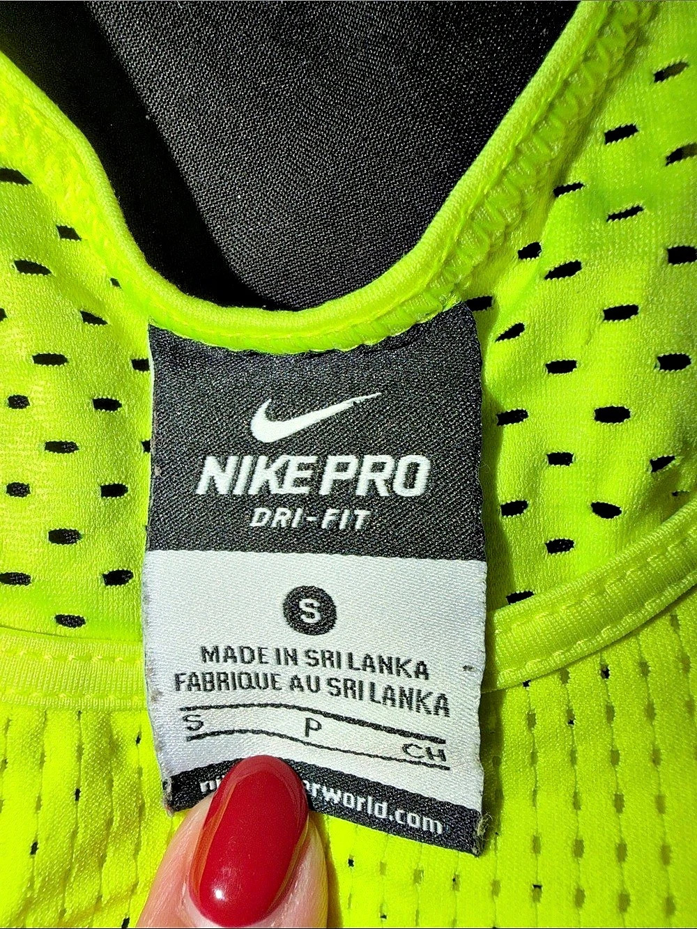 Nike Pro Dri-FIT Mesh Racerback Tank Top Yellow Small - Picture 2 of 3